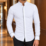 Zephyrin Band Collar Shirt - White