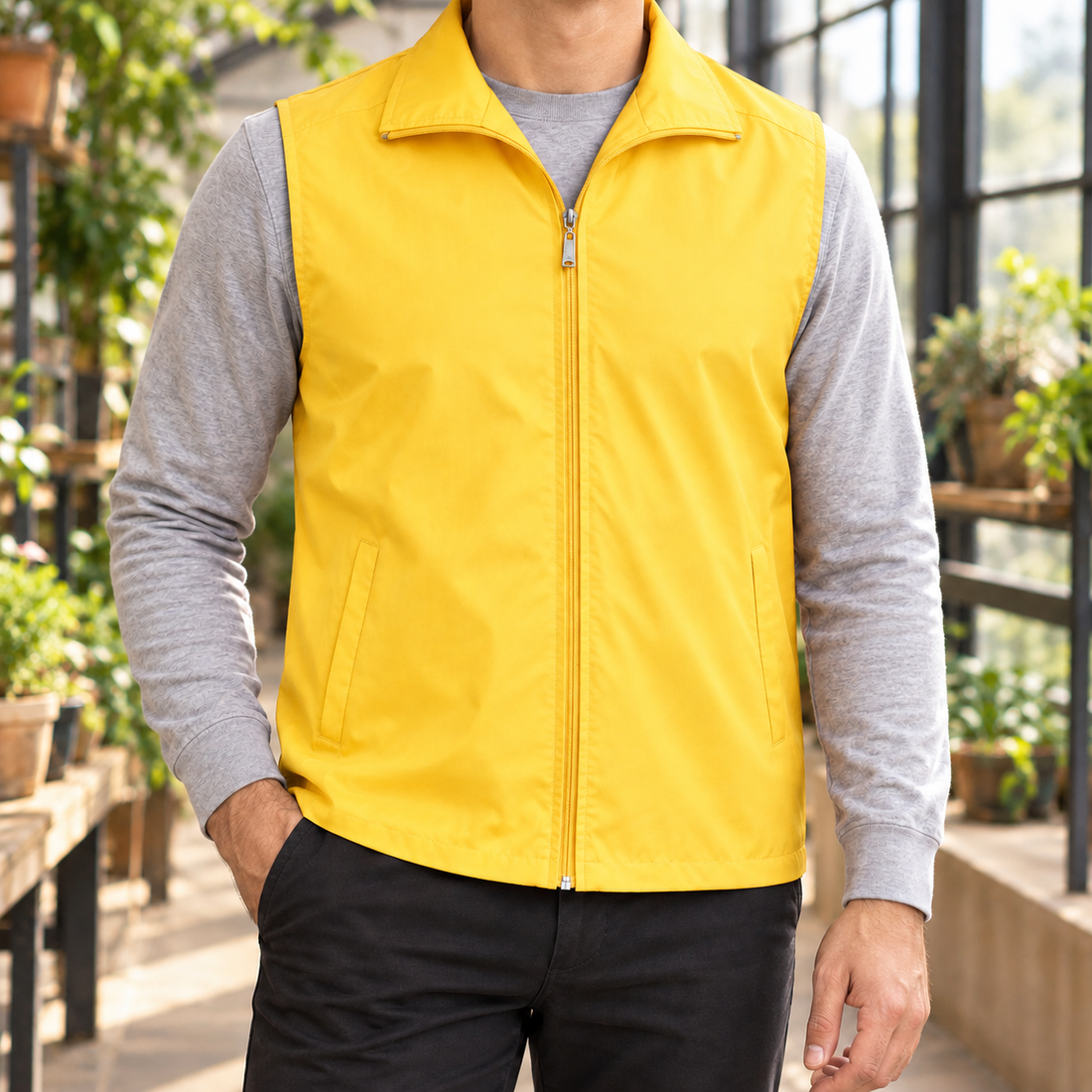 Wyatt Zip Utility Vest - Yellow