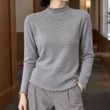 Selene-Marie Lettuce Edge Sweater - Gray