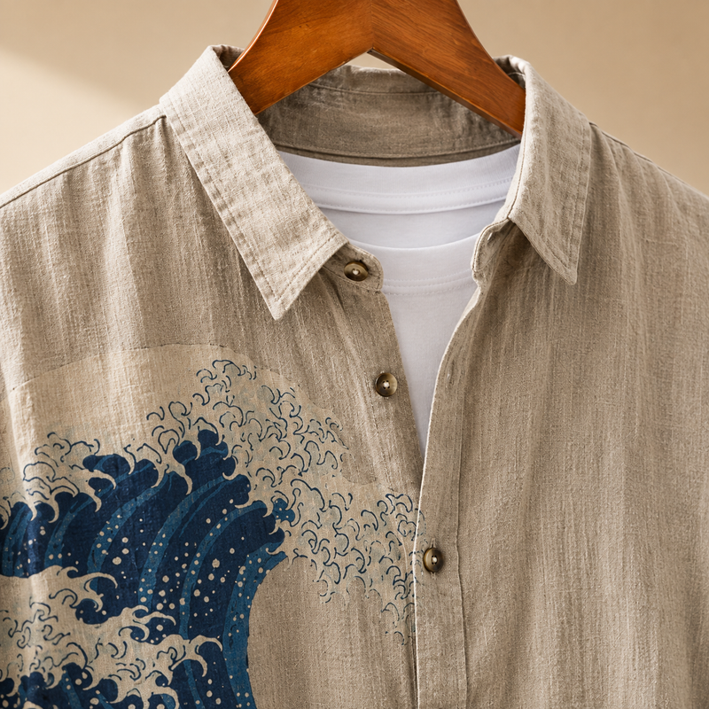 Austin Linen Shirt - Lead Product Detail