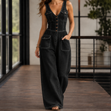 Simone-Hope V Neck Jumpsuit - Black
