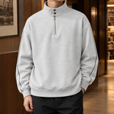 Marcel Stand Collar Sweatshirt - White Ash