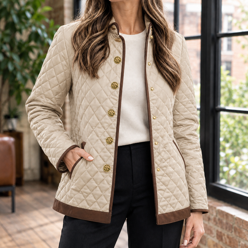 Lavinia-Rose Quilted Jacket - Apricot