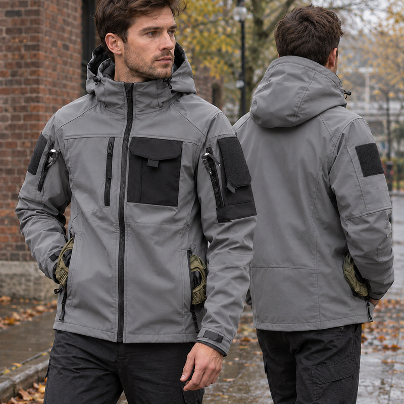 Marco Utility Hooded Jacket - Gray
