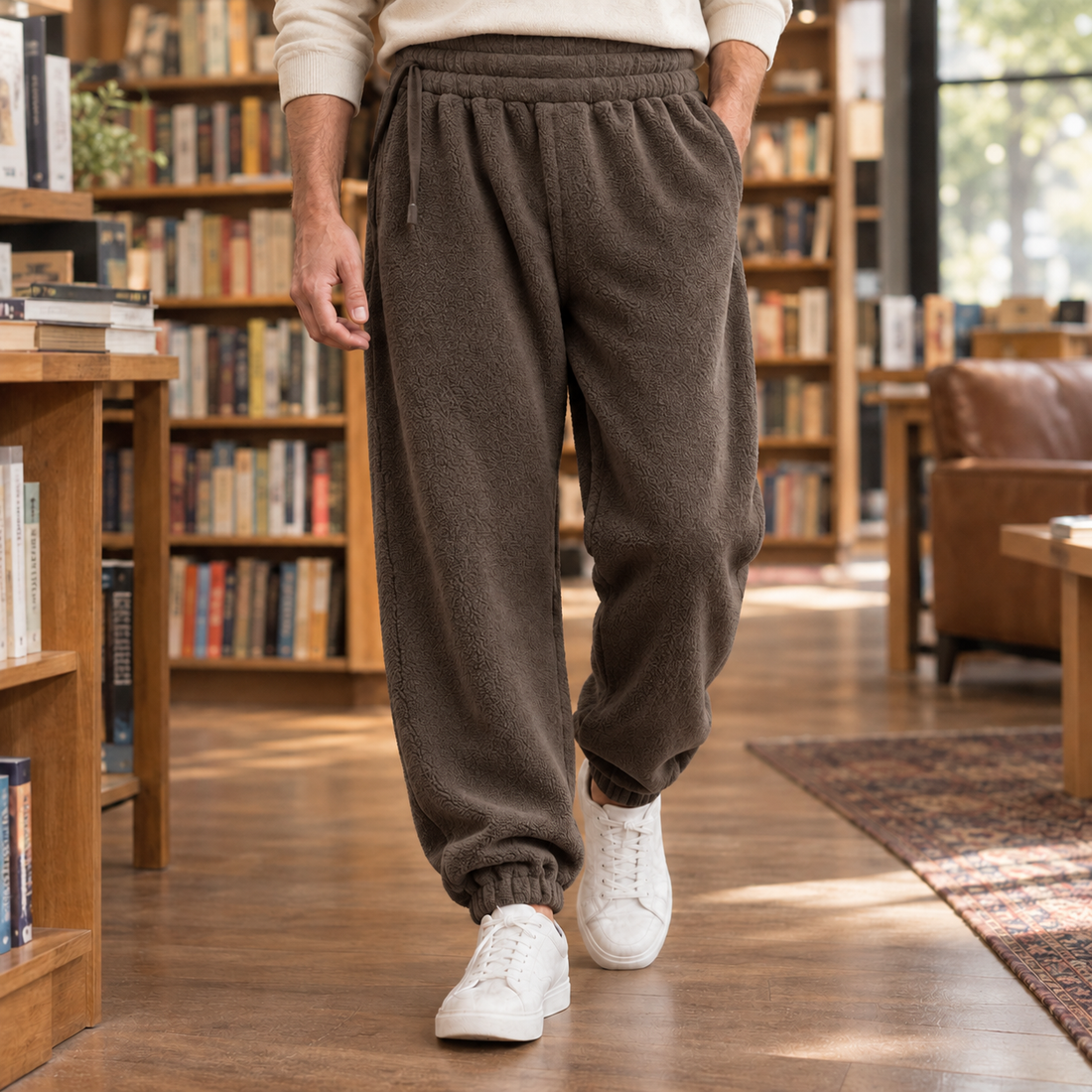 Blake Tapered Fleece Pants - Brown