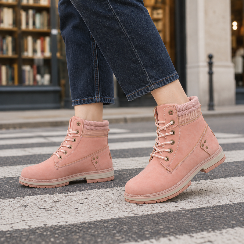 Vinci-Capri Lace-Up Boots - Pink