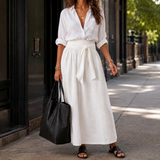 Alessia Tie Waist Set - White