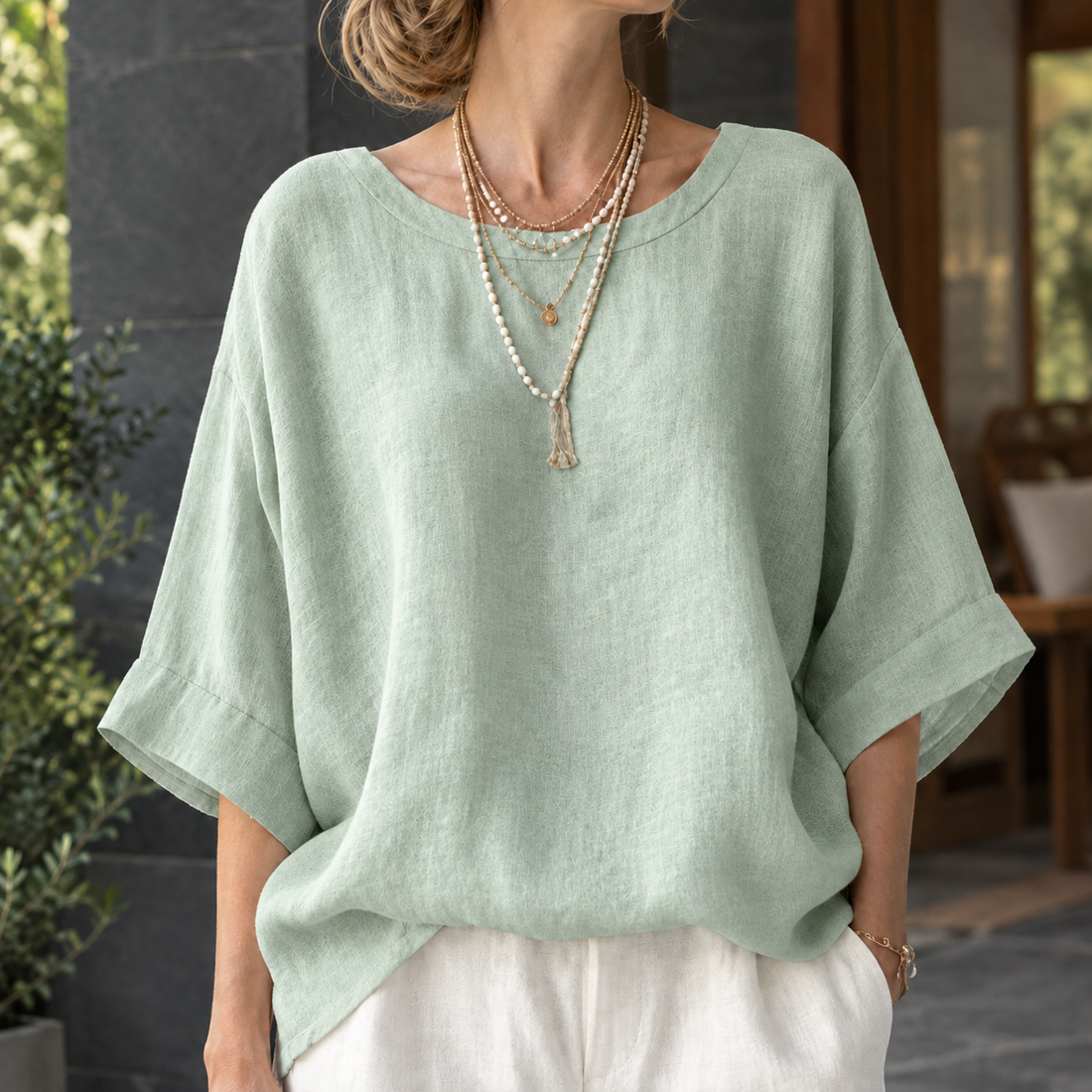 Sasha Relaxed Top - Light Green