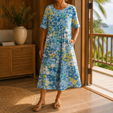 Esme-Rose A-Line Dress - Cornflower Blue