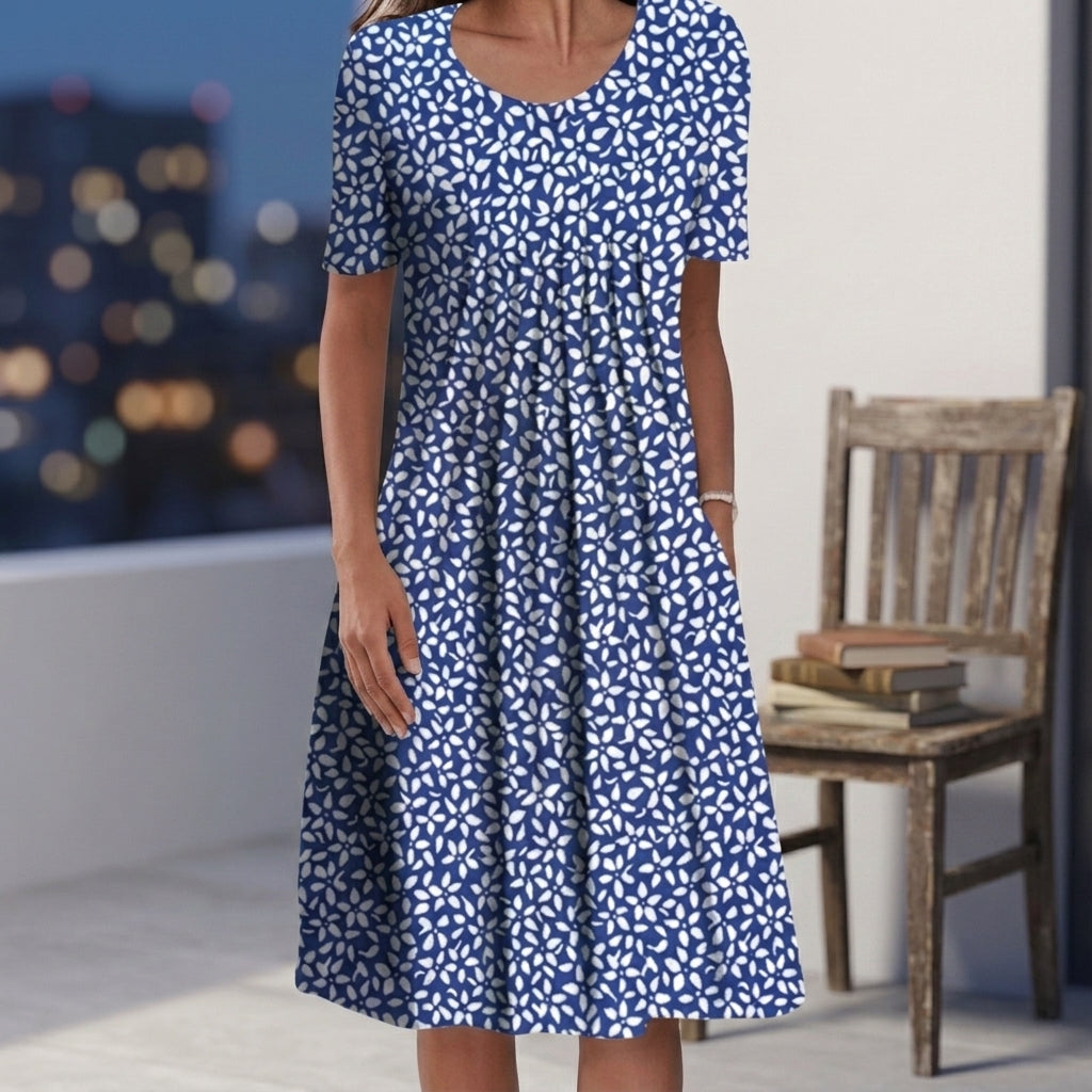 Celeste Gathered Dress - Light Blue