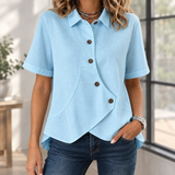 Pomeline-Louise Asymmetric Shirt - Light Blue