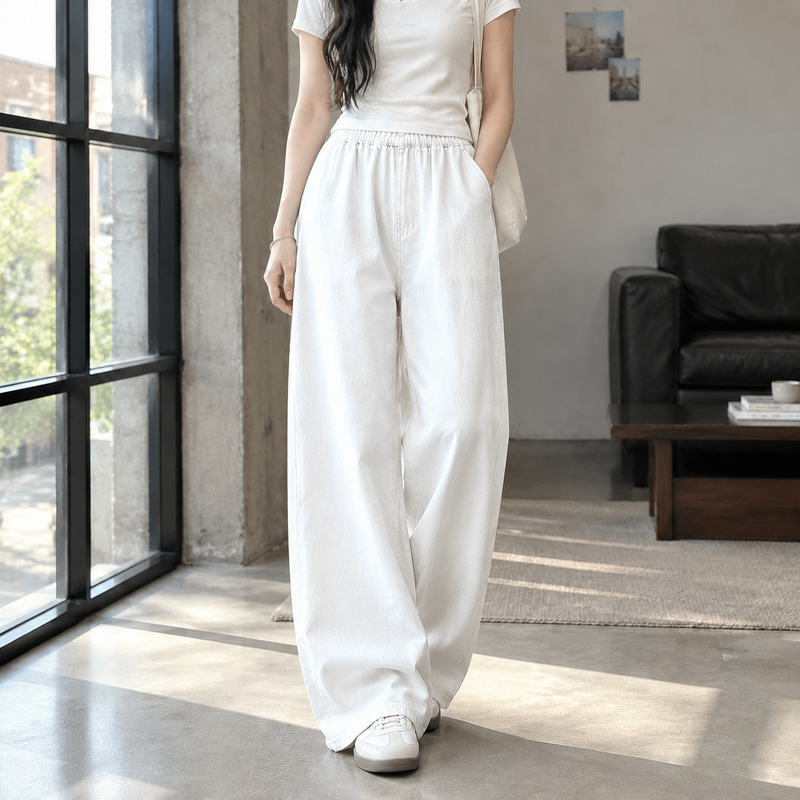 Ursuline Wide Leg Jeans - White