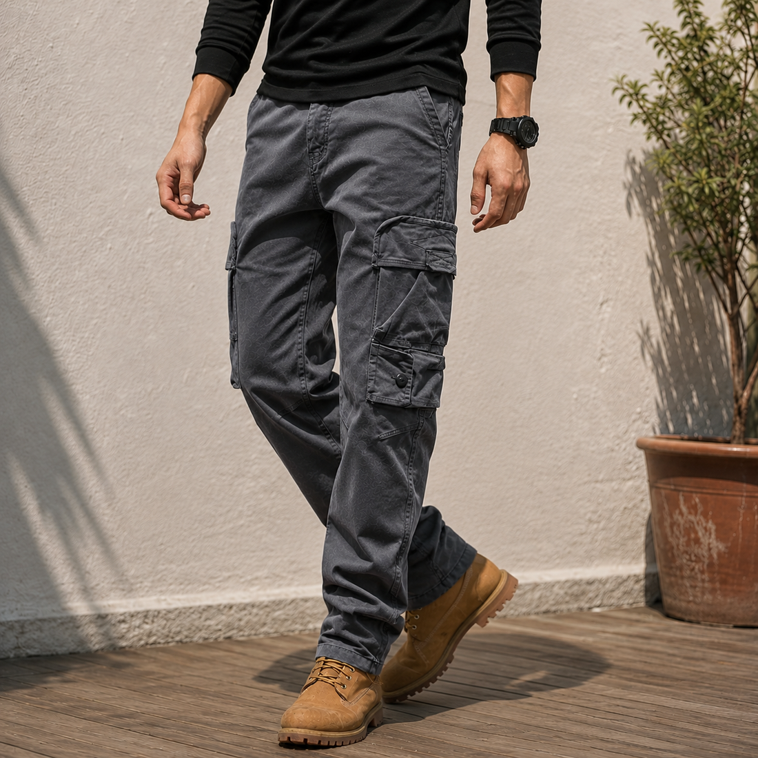 Dorian Relaxed Cargo Pants - Gray