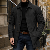 Marco Buttoned Overcoat - Black