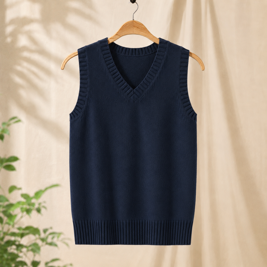 Arend V-Neck Sweater - Navy Blue