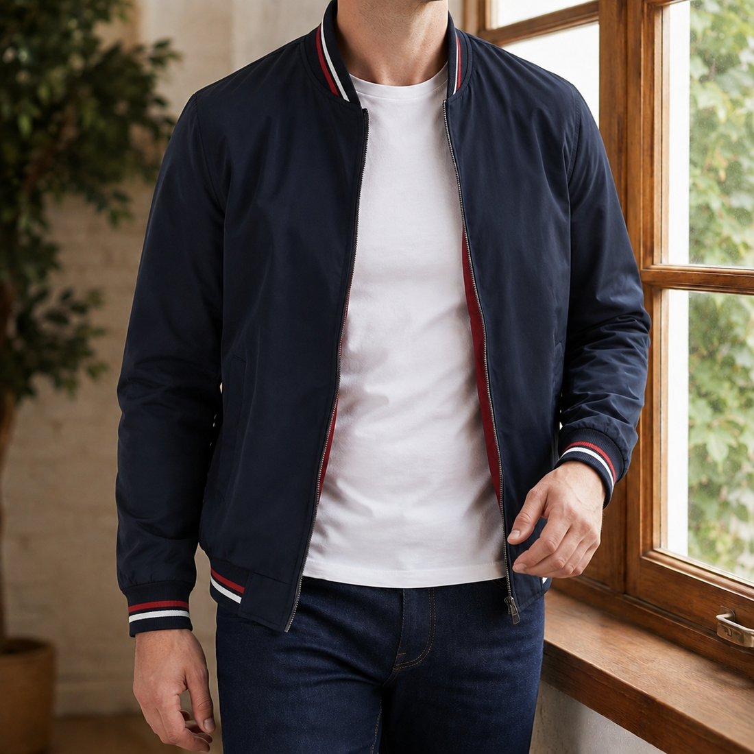 Rufus Lightweight Bomber Jacket - Navy