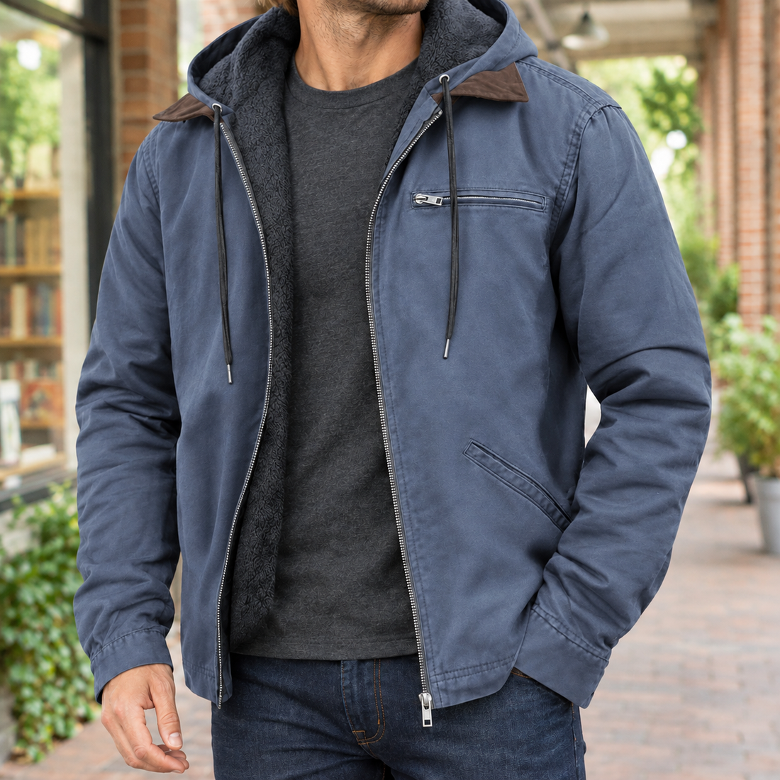 Carter Hooded Jacket - Navy Blue