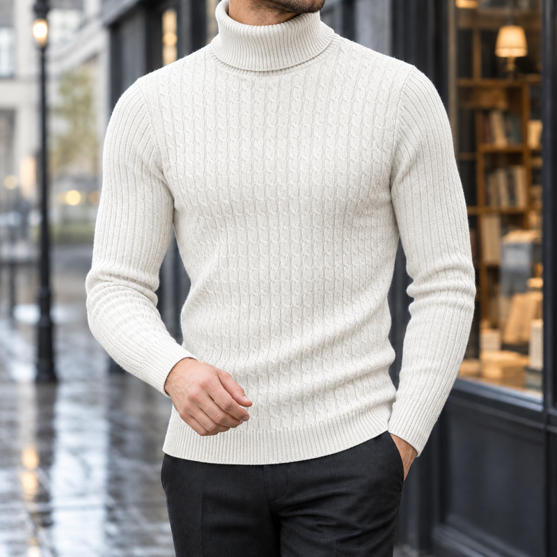 Laurent Turtleneck Sweater - White
