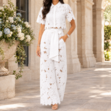 Fenna-June Wide-Leg Set - White