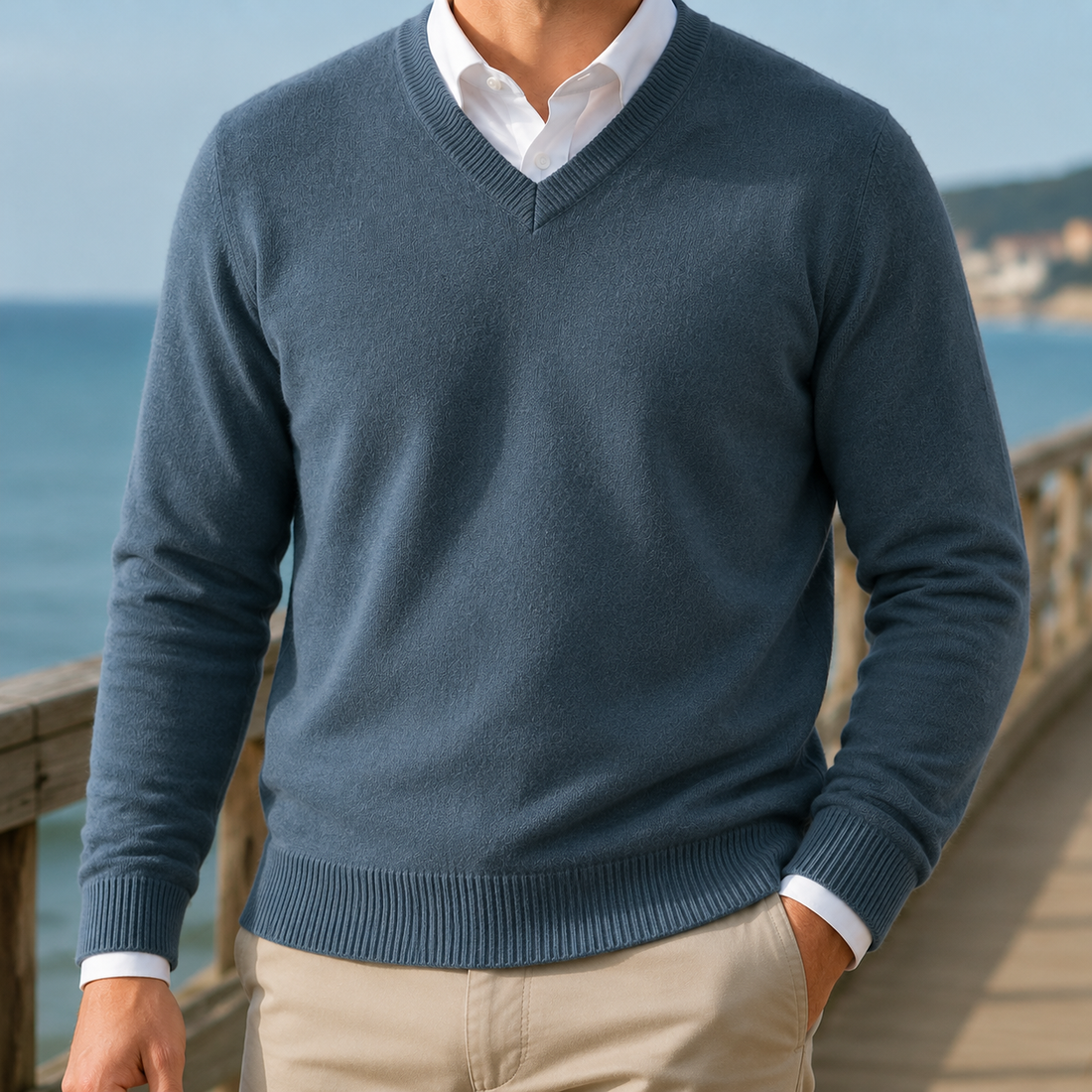 Hector V-Neck Sweater - Dark Gray