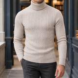 Dorian Cable Turtleneck - Beige