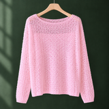 Lara-Jade Openwork Sweater - Pink