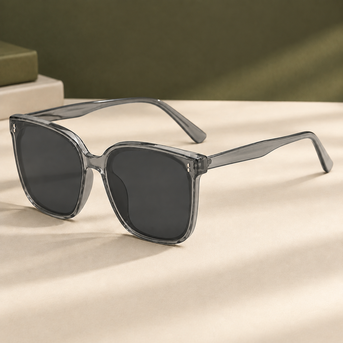 Eamon Square Sunglasses - Gray-through Frame