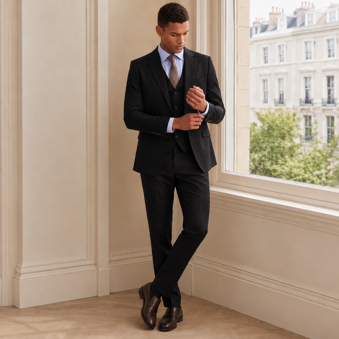 Donovan Three-Piece Suit - Black