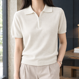 Giulietta-Eve Zip Polo - Milky White