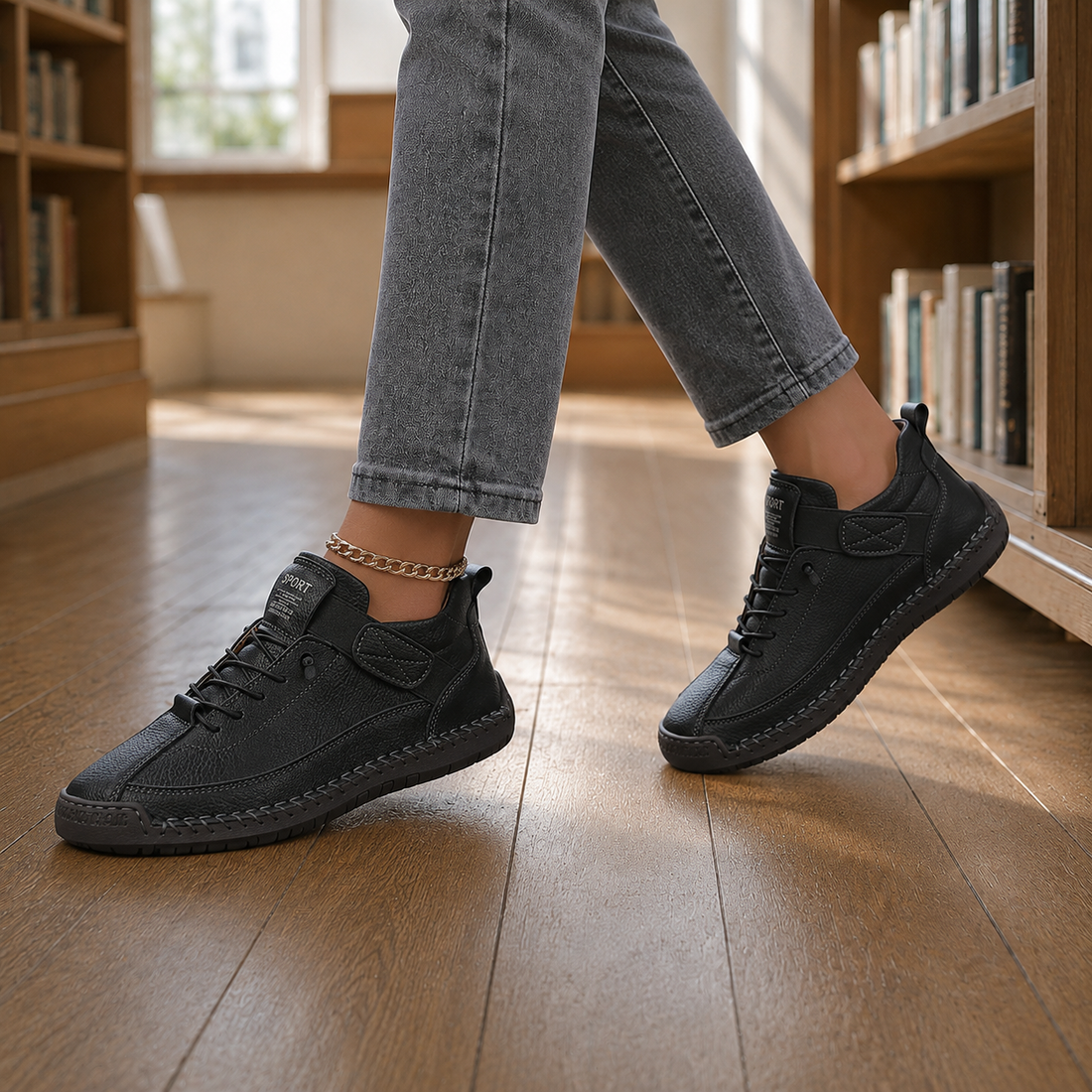 Ravello Elastic Lace Sneakers - Black