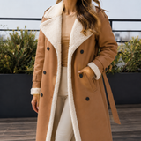Soledad-Louise Contrast Trim Coat - Bronze