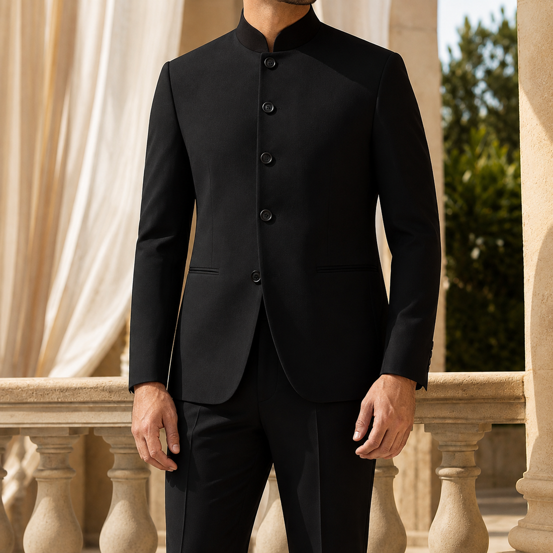 Vaughn Nehru Jacket - Black