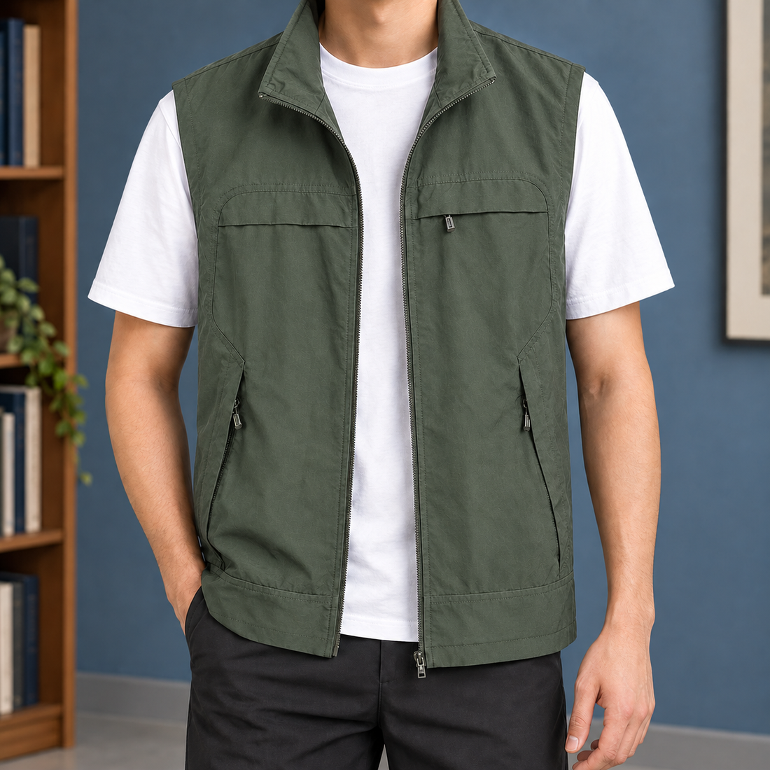 Dario Utility Vest - Military Green