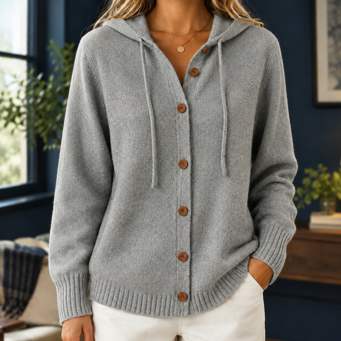 Diantha Hooded Cardigan - Gray