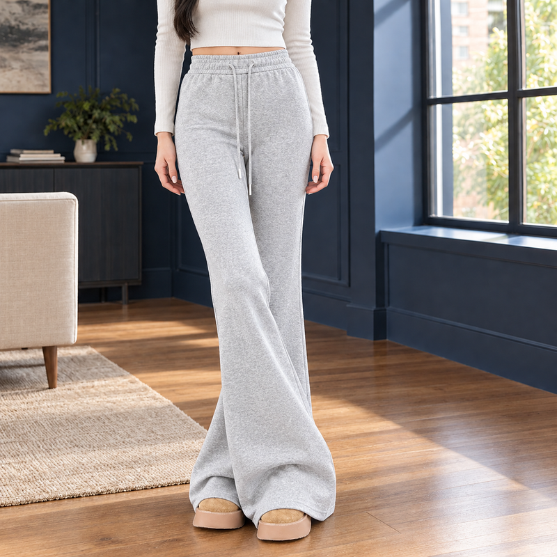Aurelia-Hope Flared Pants - Light Gray