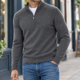 Romano Quarter Zip Sweater - Dark Gray