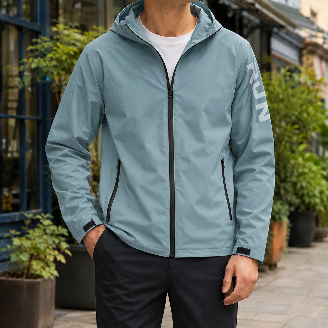 Mason Hooded Jacket - Blue Gray