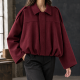 Kiera Oversized Bomber Jacket - Red