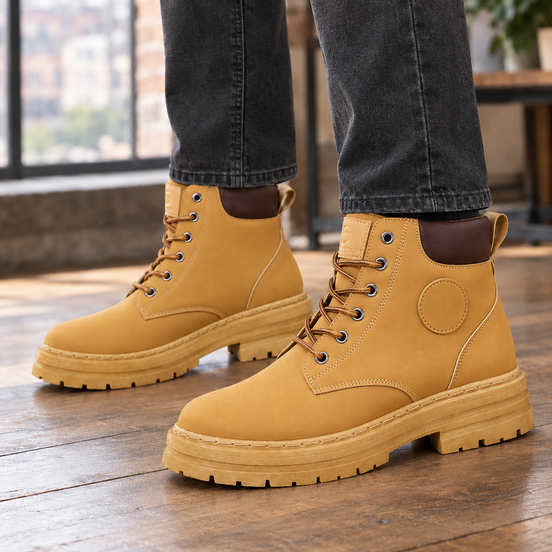 Lavagna Lug Sole Boots - Mustard