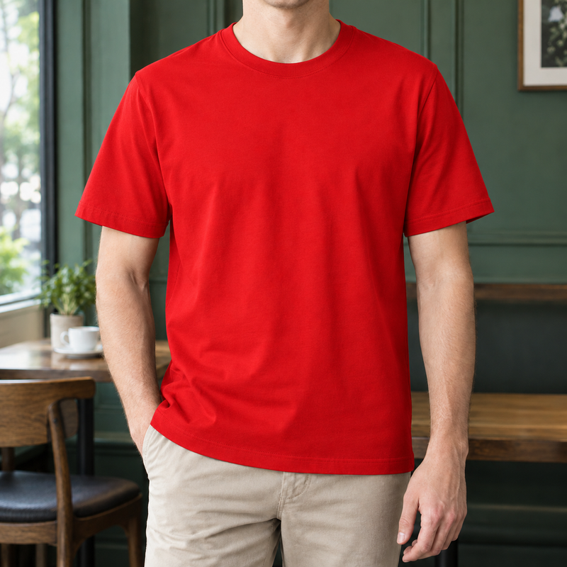 Fintan Crewneck T-Shirt - Red