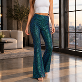 Miriam-Kate Flared Pants - Peacock Green
