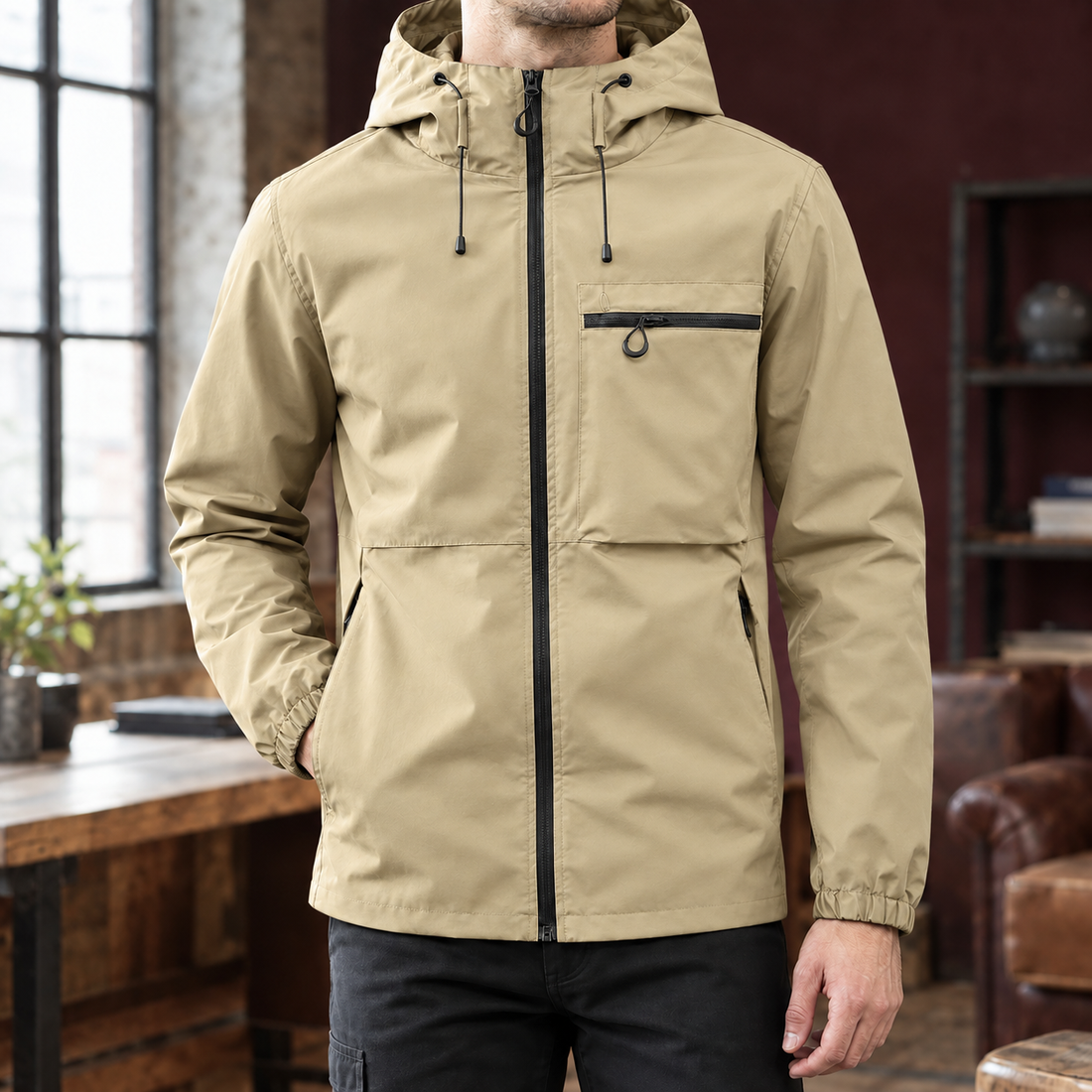 Matthew Hooded Jacket - Khaki