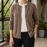 Annabel-Jane Buttoned Cardigan - Brown