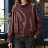 Eugenie-Elise Moto Jacket - Reddish Brown