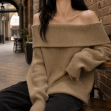 Tiphaine Off-Shoulder Sweater - Khaki