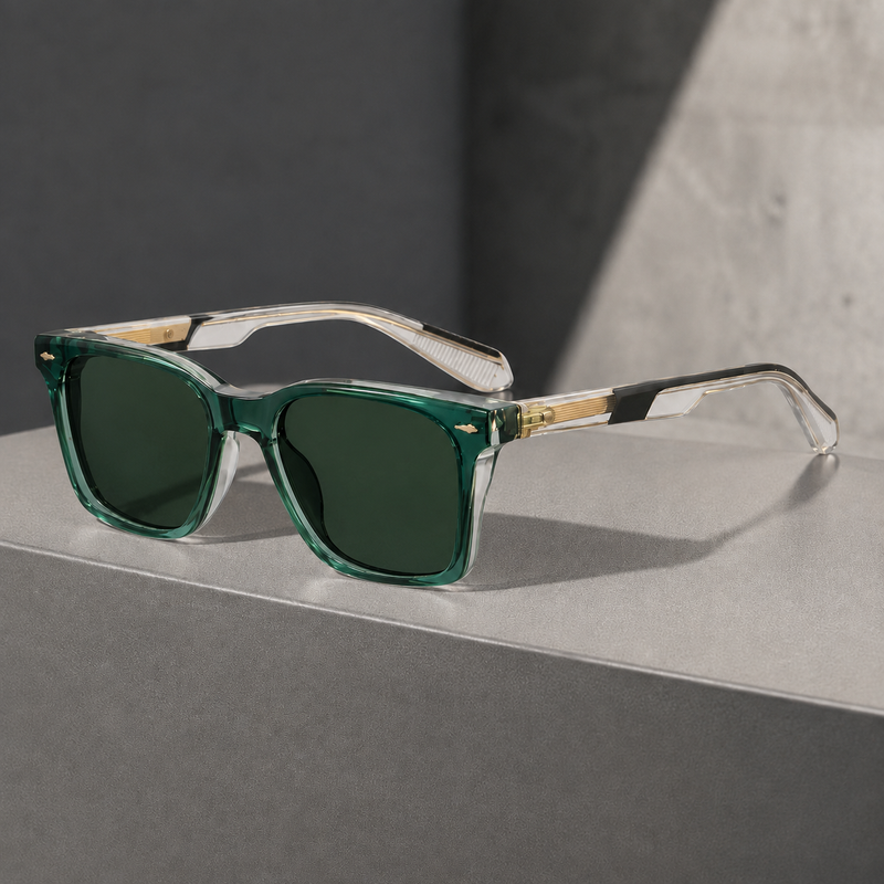 Severin Square Sunglasses - Emerald Green