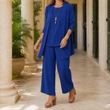 Sofia-Pearl Draped Set - Blue