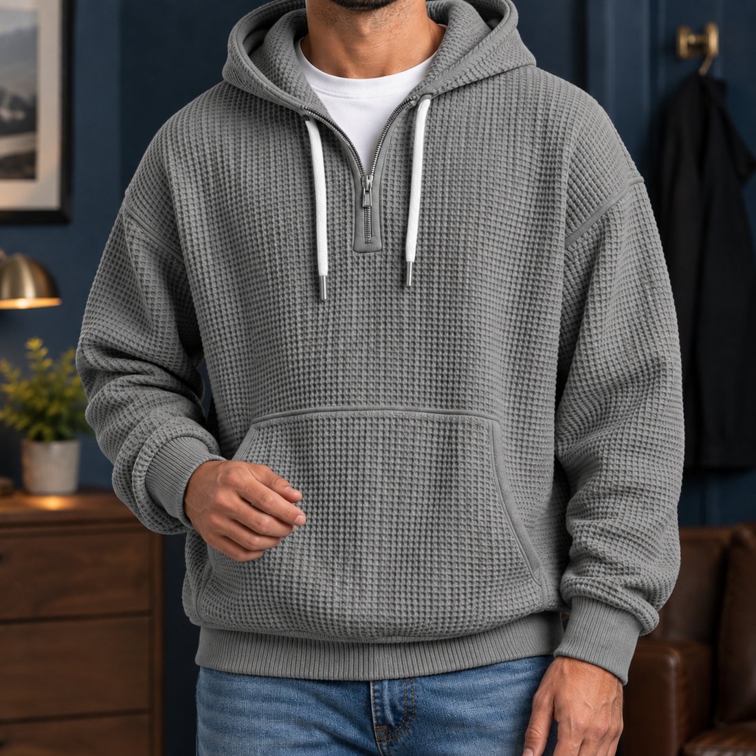 Florian Waffle Hoodie - Gray