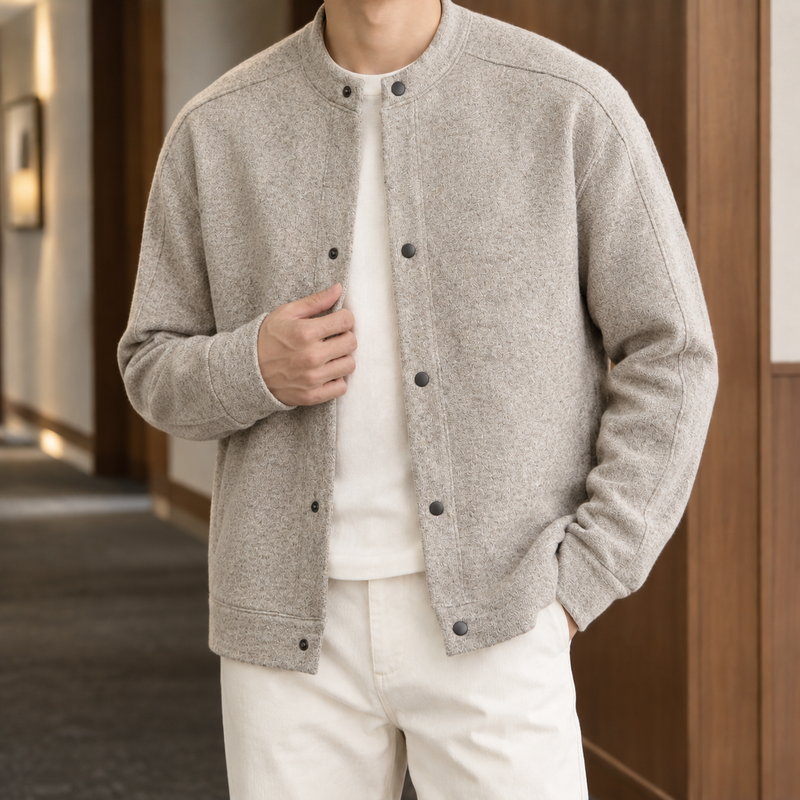 Magnus Baseball Jacket - Apricot Gray