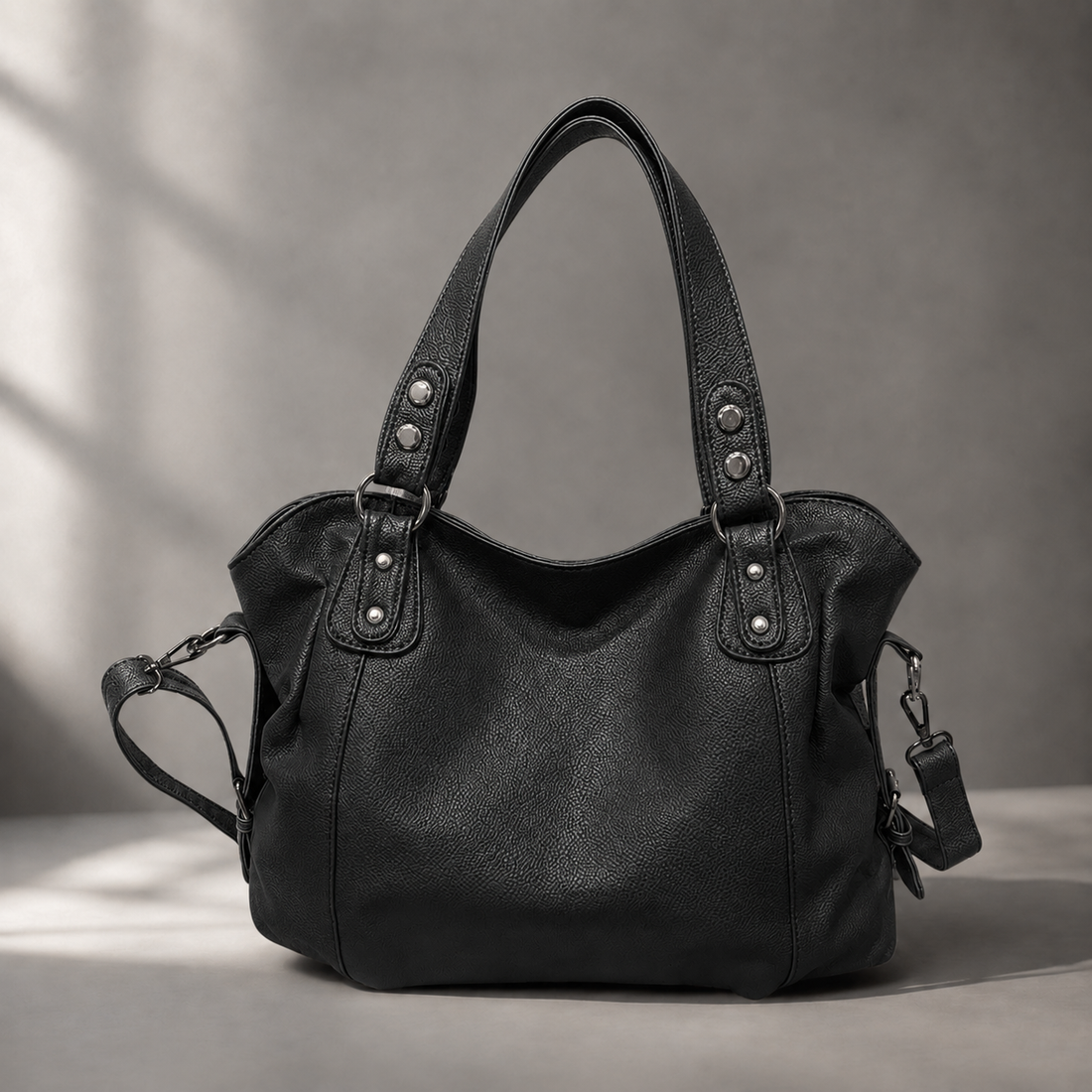 Marconi Rivet Hobo Bag - Black